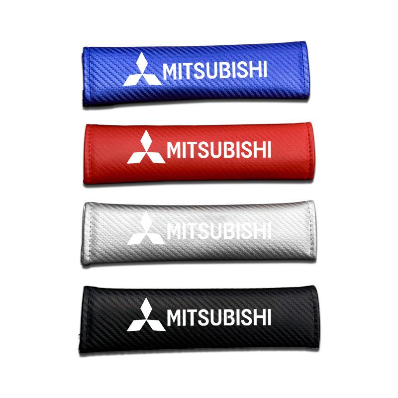cxpzhg1 2pcs/set Carbon Car Styling Seat Belt Pad Seat belt Cover Car Accessories For Mitsubishi lancer asx outlander pajero l200 galant