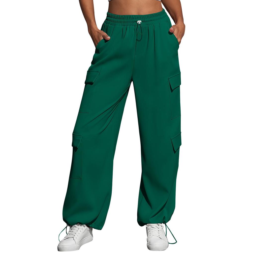 Women's Fashion Sport Solid Color Pocket Casual Sweatpants Pants