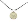 Stones and Minerals. Italy 20 Centesimi Coin Necklace. Black Cord.