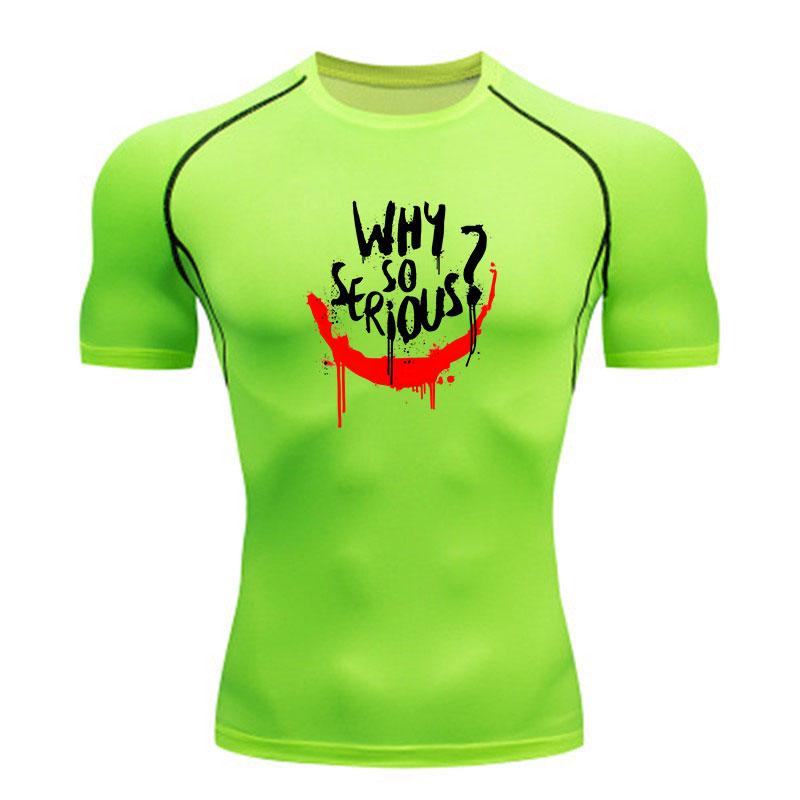 Men Compression Fitness Sports T-shirt, Casual WHY SO Seriou
