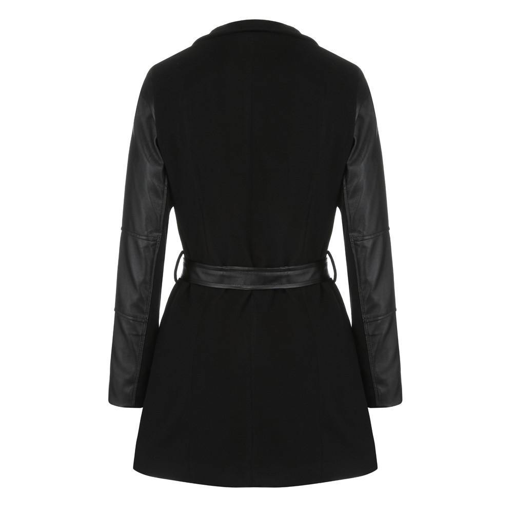 Millionclub зимняя мода теплая женская кожаная лоскутная длинная куртка на молнии на молнии меховое пальто