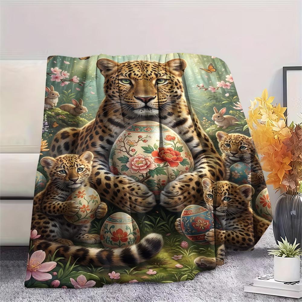 1PC Cute and heartwarming Print FlAannel Blanket, High quality Comfortable for All Seasons, Home Decor, Warmth and Comfort