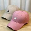 Original design embroidery S Letter print soft-top sports baseball cap for men, simple distressed duckbill cap for women, new style
