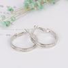 1 Pair Hoop Earrings Sparkling Rhinestone Geometric Round Color Elegant Nonallergic