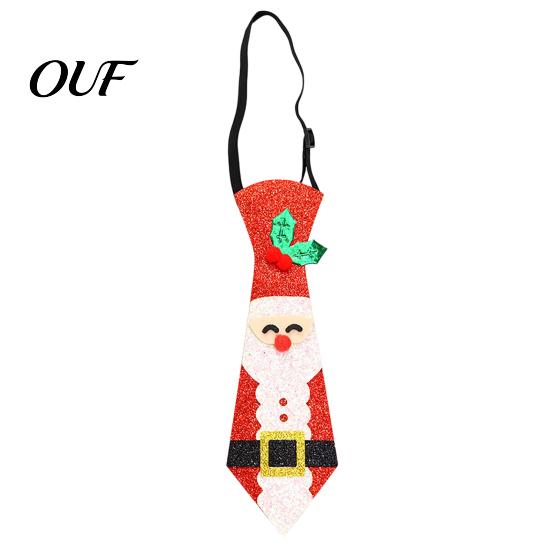 Funny Christmas Accessories Adjustable Glitter Necktie, Non-woven Fabric Holiday Dress Up Costume Snowman Party Decoration Accessories, Sparkling