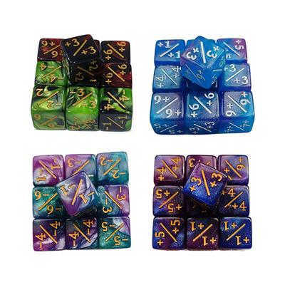 Набор из 10 шестигранных игральных костей D6, счетчики +1/+1 и -1/-1, набор для обучения математике, игровые аксессуары для детей, арифметические игрушки