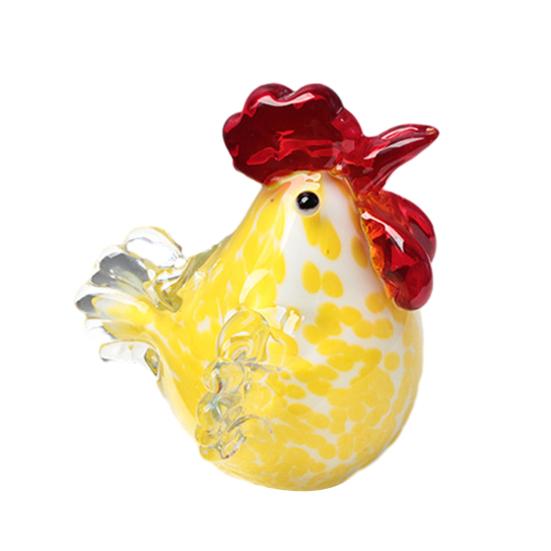 Ручная работа, фигурка петуха с цветной глазурью, статуэтка курицы в деревенском стиле, реалистичная скульптура животного, украшение для полки, рабочего стола в доме и офисе