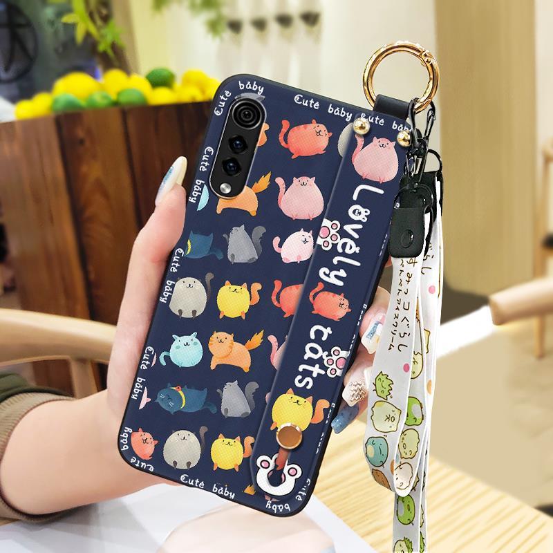 Anti-knock Anti-dust Phone Case For LG Velvet 4G/5G Lanyard Dirt-resistant Soft Case Wrist Strap Fashion Design Cute