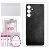 apgo Protective Skin Sticker for the Back Compatible with Samsung Galaxy A14 5G, Wrap Film, Foil, Vinyl - Pattern Black Leather