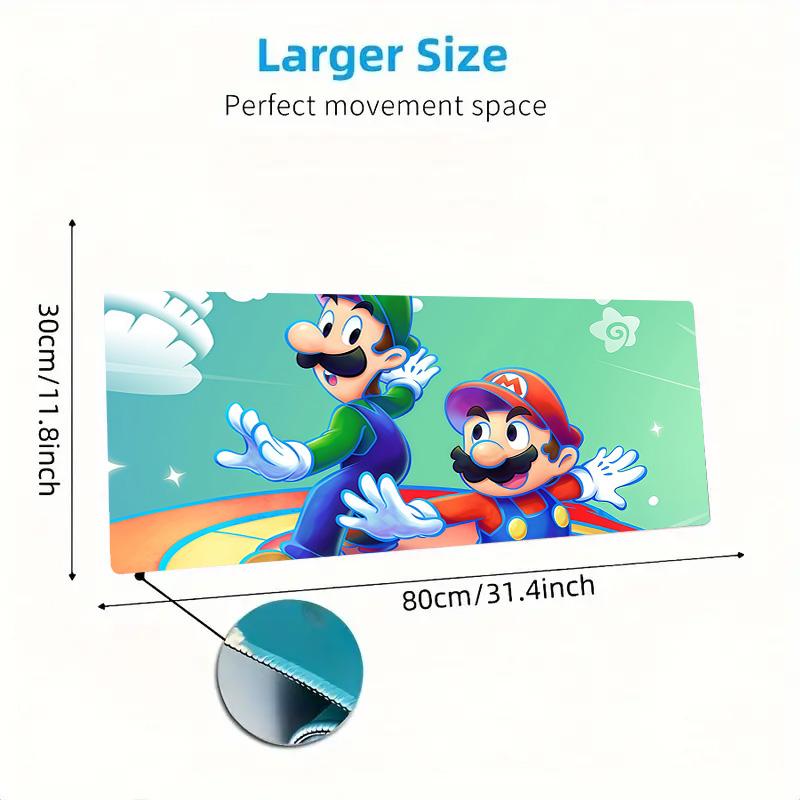 Mario & Luigi Duo Print  Cushion Non-slip Laptop Tablet Big Mousepad XXL Mat Mini PC Playmat With Lock edge