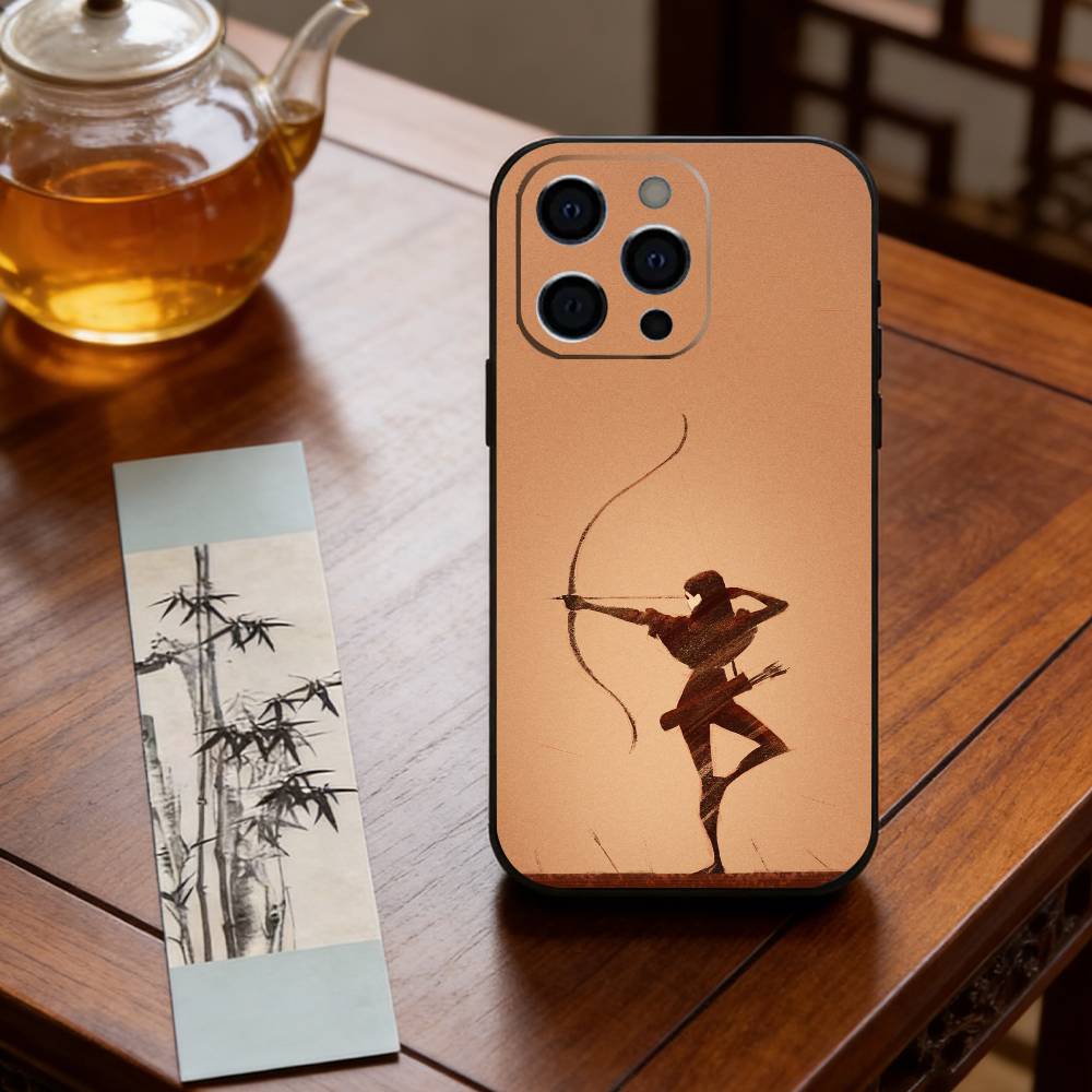 Чехол для телефона S-Стрельба из лука Для iPhone 17,16,15,14,13,12,11 Plus,Pro Max,XS,Мягкий силиконовый черный чехол