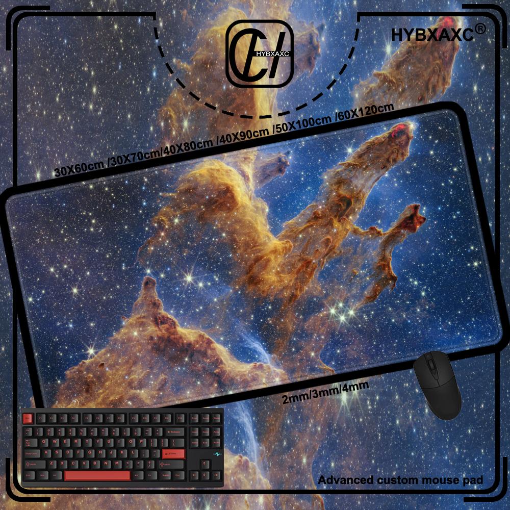 Игровой коврик для мыши Space Computer Gaming Большой коврик для мыши xmm Нескользящий Туманность Ковер для ноутбука Галактика HD Печать Настольный коврик Коврик для мыши