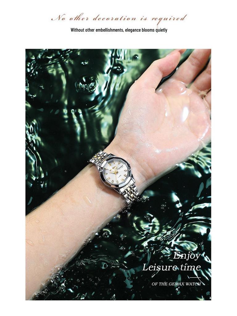 Новые швейцарские женские водонепроницаемые светящиеся наручные часы с двойным календарем