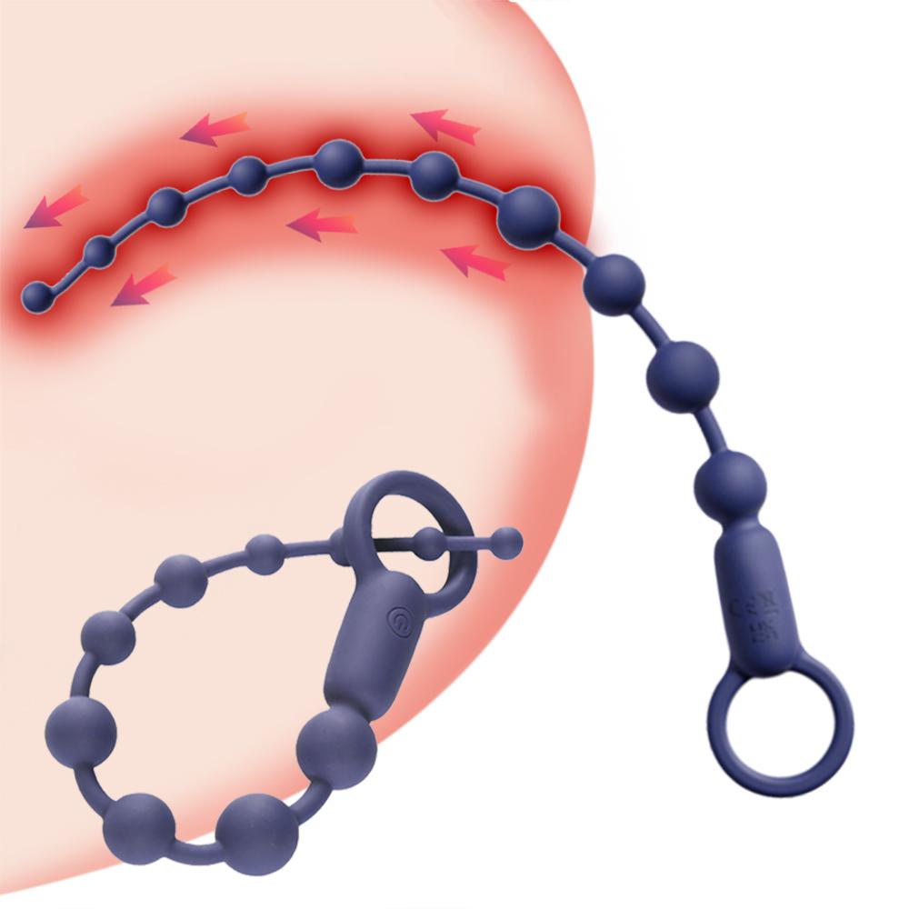 10 Вибрирующих Шариков с Петлей Анальные Пробки Открытый Анус Преддверие Маленький Хвостик Пробки для Задницы Взрослые Мужские Массаж Простаты Взрослые Секс-Игрушки 18+
