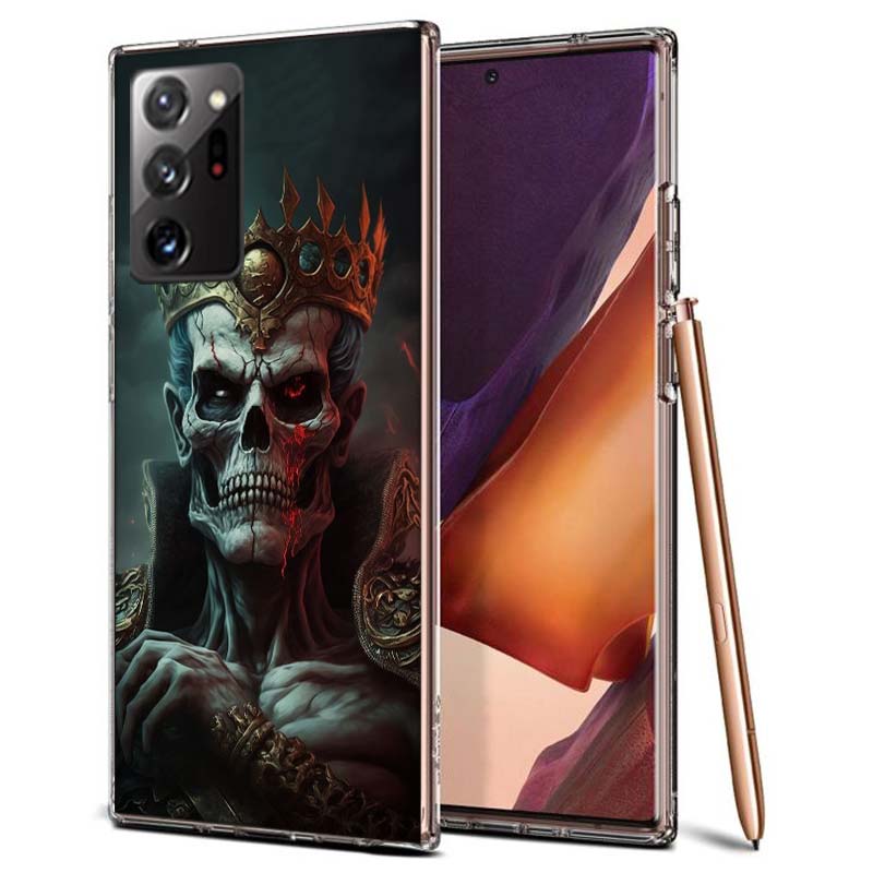 Crown Skeleton Emperor Phone Case for Samsung A55 A35 A25 A15 A07 A05S A16 A17 A26 A36 A37 A56 A57 Galaxy Note 20 10 A50S A71 A5