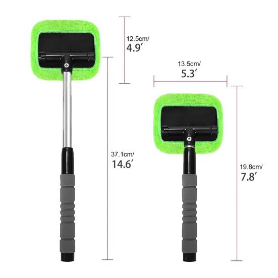 Car Glass Cleaning Brush Windshield Cleaner with 180-Degree Swivel Head Long Handle RV Car Window Cleaning Scrubber
