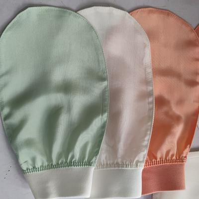 Шелковое отшелушивающее полотенце для умывания лица Мягкий отшелушивающий скраб для ванны Шелковые перчатки для умывания лица