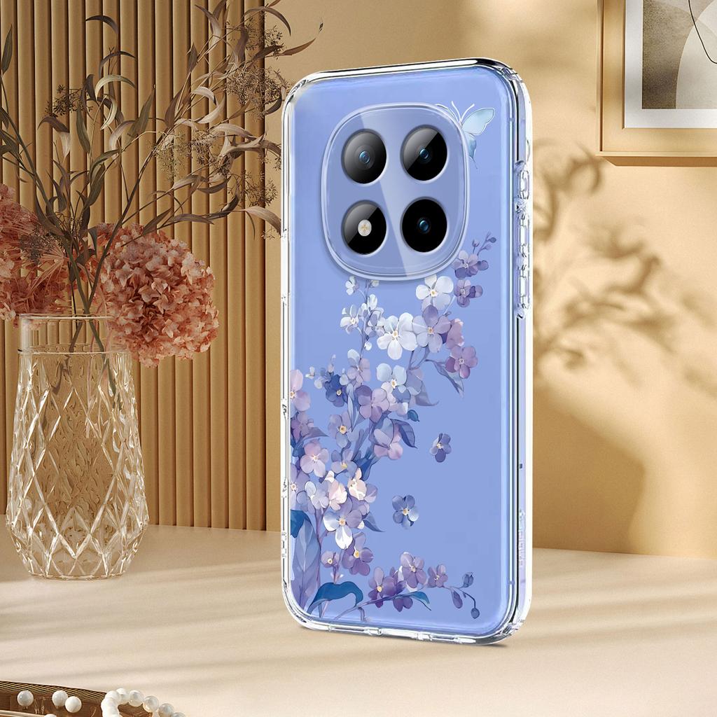 For Xiaomi Redmi Note 15 Pro+ 5G Case Butterfly Floral Pattern Printing TPU Phone Back Cover