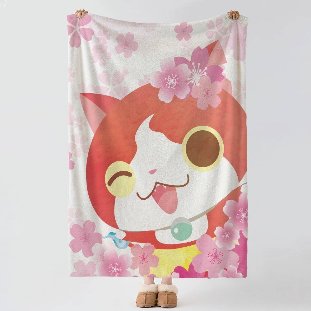 Мультяшное Y-Yo kai Watch-h Бросок Толстое Уютное Фланелевое Одеяло, Многоцелевое Использование В Помещении На Улице Ежедневный Сон