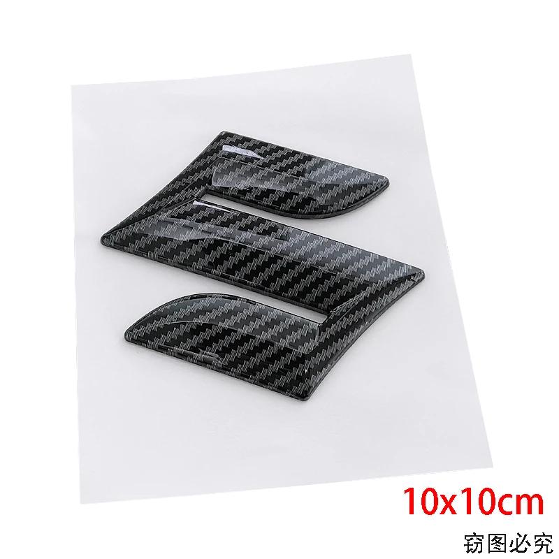 Carbon Fiber 2pcs/3pcs ABS Car Logo Front Rear Badge Sticker for SUZUKI Swift Replaced Steering Wheel Center Emblem Trunk Decal