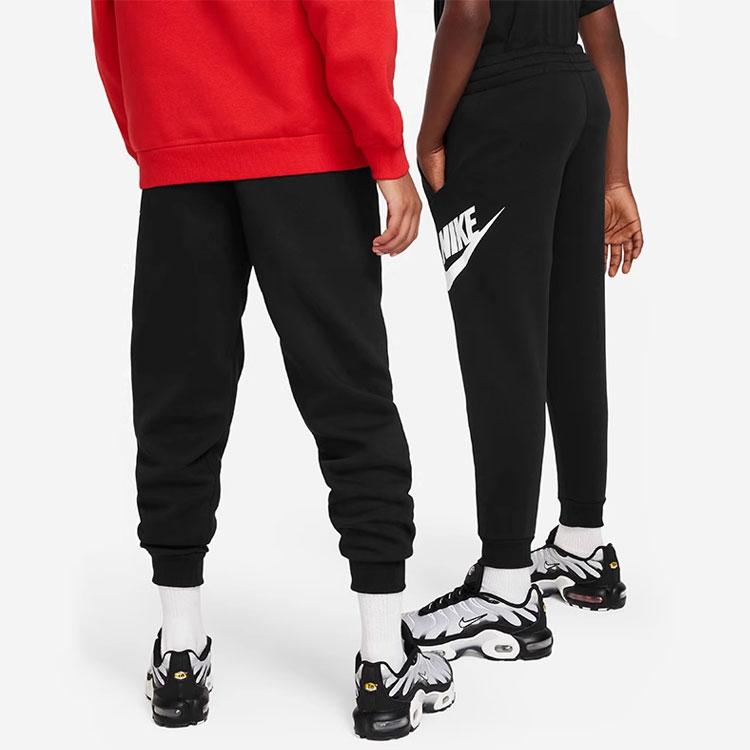 Nike Детские вязаные спортивные штаны с принтом логотипа в виде букв, флисовые теплые детские брюки, черные FD2995010