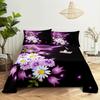 Purple Bedding Set Bed Sheet Linens Pillow Case Queen King Size Lanvender Butteryfly for Bedroom Soft Twin Full Single Double