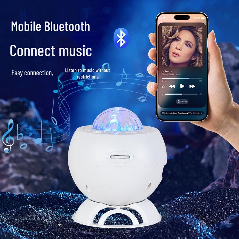 Проектор Звездного Неба Аврора Ночник с Bluetooth Зарядкой - Романтическая Прикроватная Атмосферная Лампа