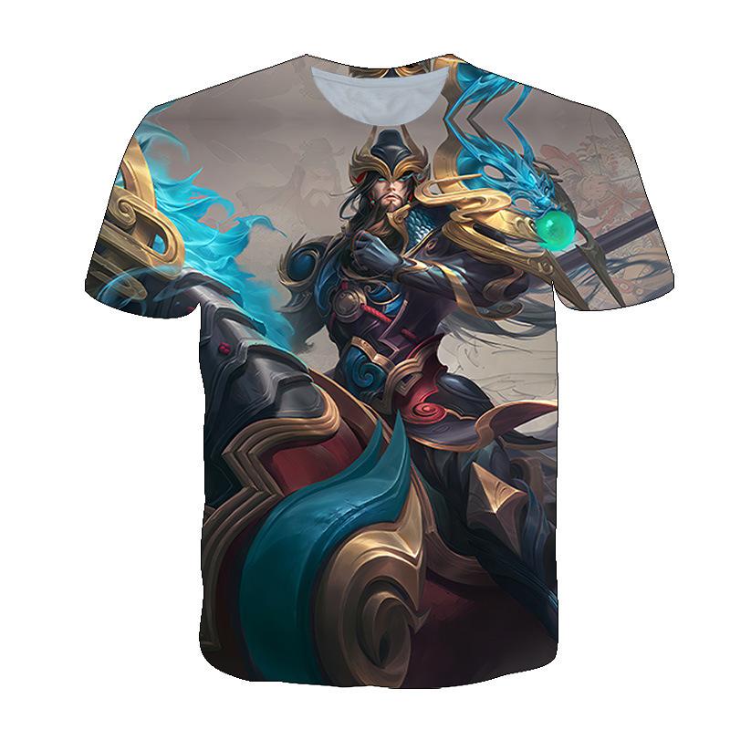 King of Glory Мужской Beloved Date Game Print Летние свободные повседневные футболки с круглым вырезом и коротким рукавом для мужчин