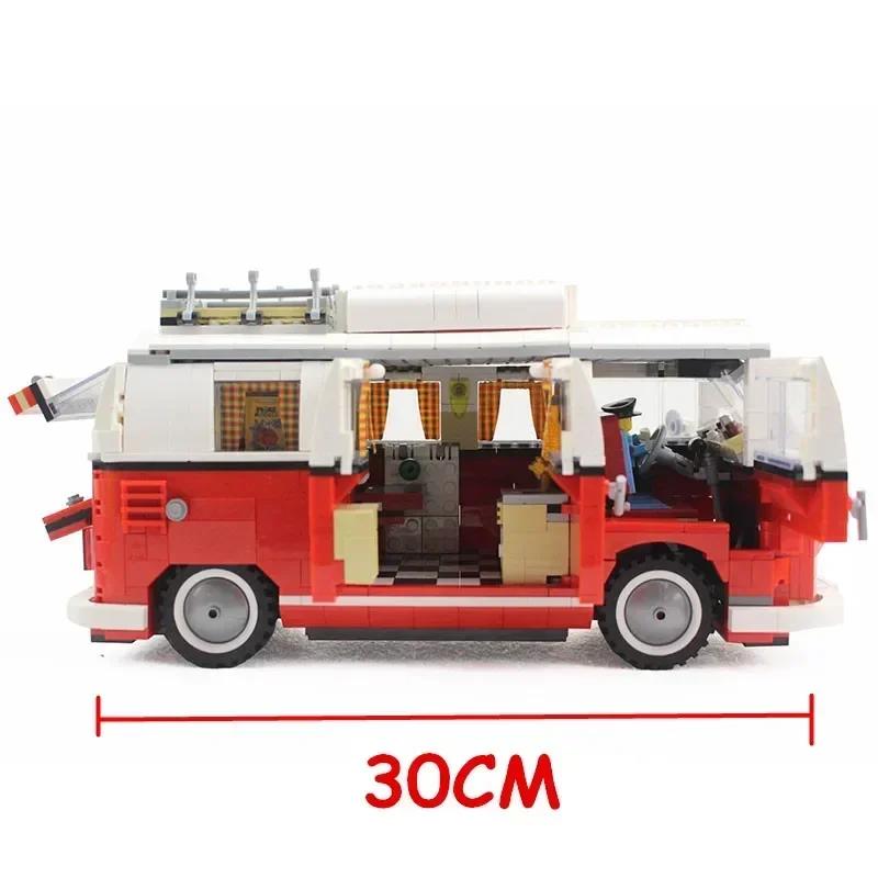 1354PCS VW Volkswagen T1 Camper Bricks Van Car Bluding Blocks High-techc Ideas Bus Compatible 10220 Toys for Kid Birthday Gift