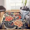 1pc Vibrant Dragon Floral Tattoo Design Area Mat Perfect for Living Room Bedroom or Game Area Decor Mat for Living Room Rugs