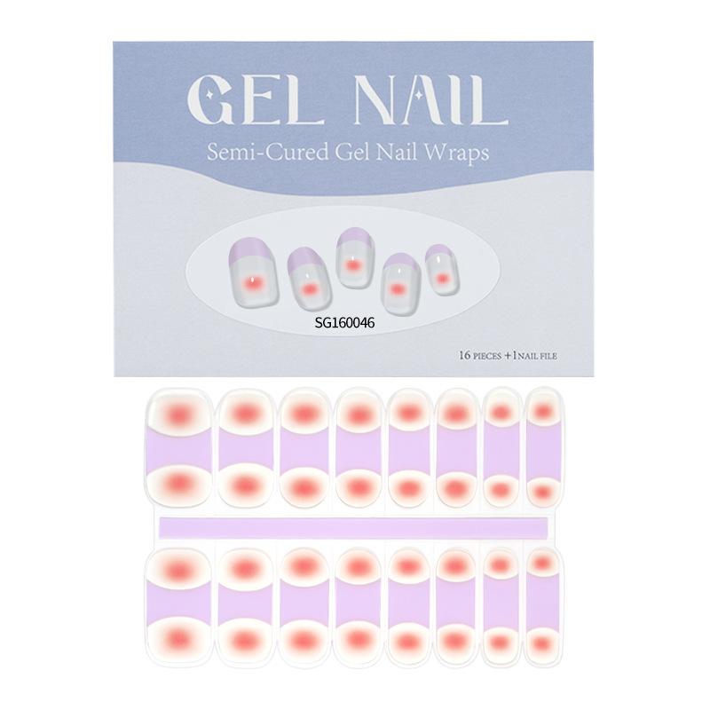 Thin Lamp Style Gel Nail Sticker 16-finger Extended Semi-curing Nail Sticker
