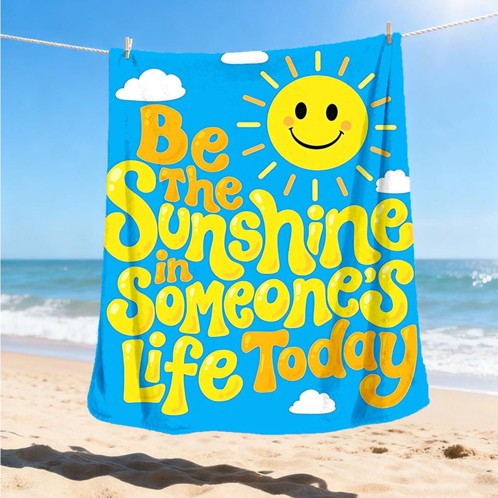 1pc Sunshine Outdoor Blanket - Soft Flannel Cozy for Travel & Camping - All-Season Warm Bed Cover, Machine Washable yy251229075
