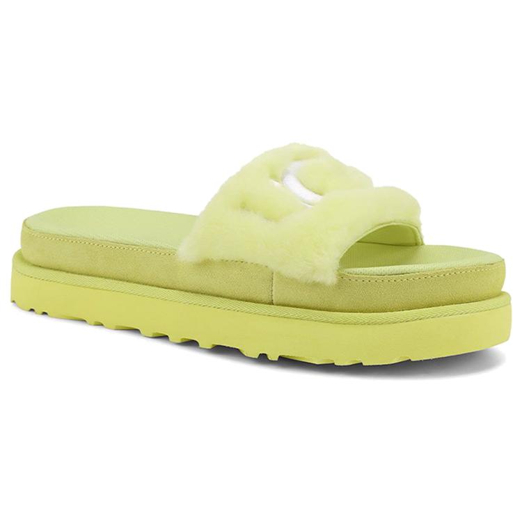 UGG Женские шлепанцы Laton Fur Slide Желтые 1111236-MRT