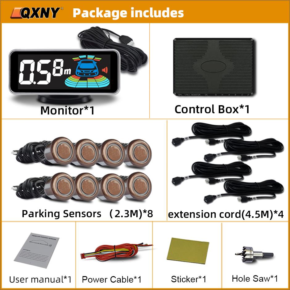 Комплект датчиков парковки для автомобиля 4 6 8 Parktronic Reversing Front and Backback Car Radar Detector Помощь при движении задним ходом Звуковой сигнал