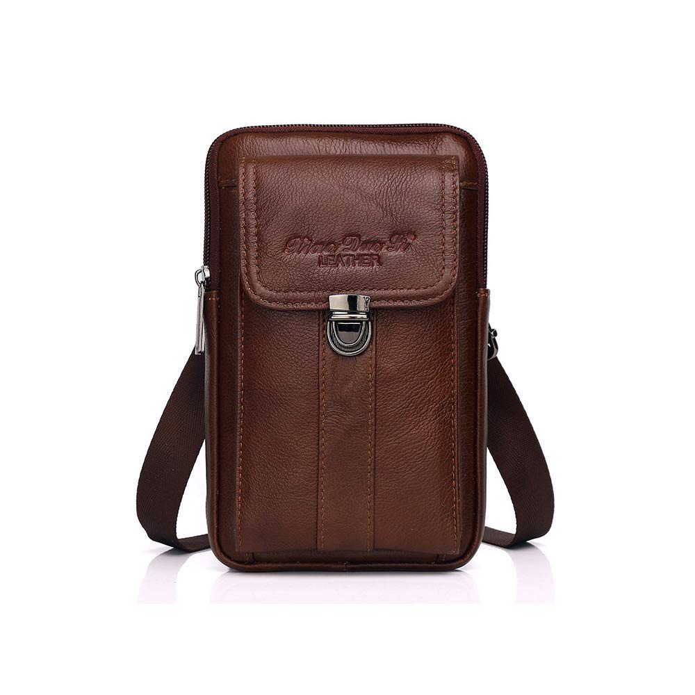 Whatna Natural Cowhide Mini Shoulder Bag 3way Crossbody Bag Belt Pouch Mini Chest Bag Waist Bag Small Pochette Thick Leather Genuine Leather Vertical