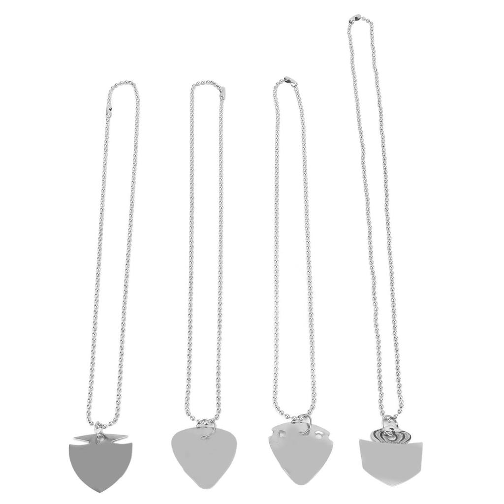 4 шт. Ожерелье с гитарным медиатором, Украшение в стиле хэви-метал, Подвеска с уникальным узором, Ожерелье с гитарным медиатором