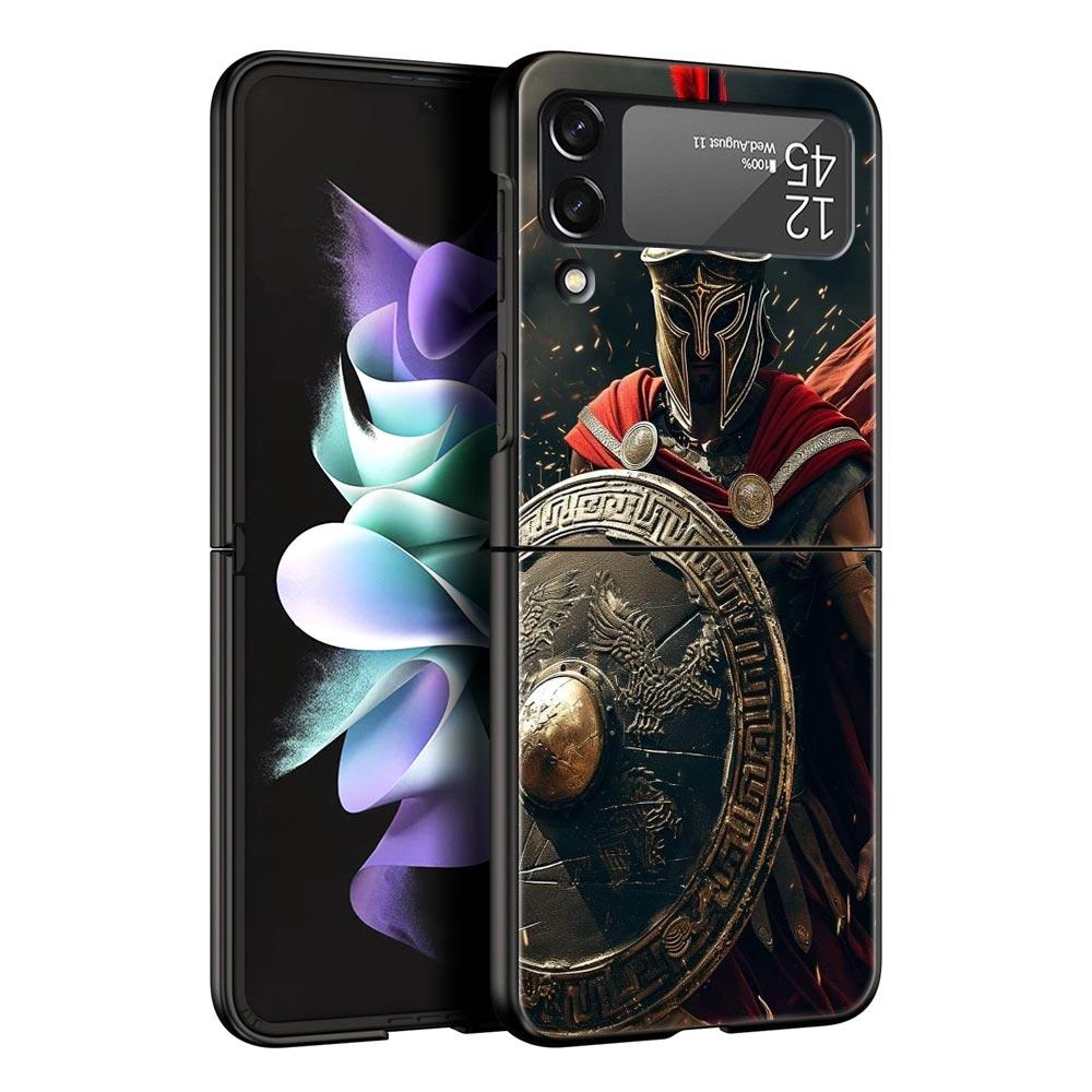 Чехол для телефона Samsung Galaxy Z Flip 3 4 5 6 7 Складной Черный Корпус Для Samsung Z Flip4 Flip5 ПК Жесткая Крышка Эмблема Римской Империи