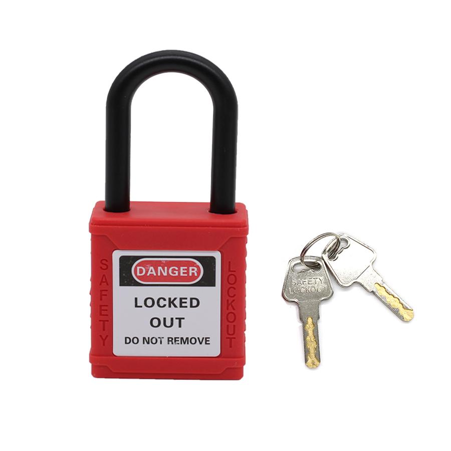 Industrial Safety Padlock LOTO Lockout Nylon Engineering Lock Personal Power Lockout 38mm Nylon Shackle Manufacturer