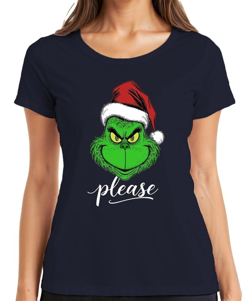 Grinch Please Christmas Gnome Funny Gift Xmas Grinch Ladies TShirt