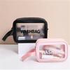 Portable Travel Wash Bag Female Transparent Waterproof Makeup Storage Pouch Large Capacity Cosmetic Organizer Pu Material