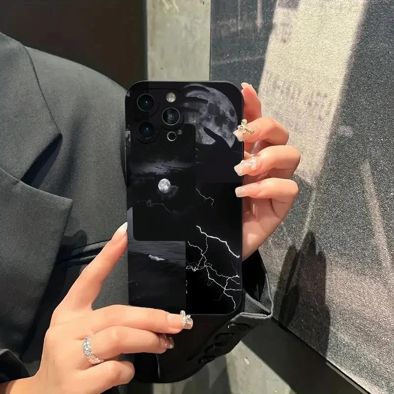 Чехол для iPhone 15 Чехлы для iPhone 14 Pro Max Чехол Темный ночной пейзаж Окрашенный чехол для телефона для iPhone 13 12 11 XS XR X 7 8 Plus Чехол