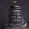 Obsidiaan Puur Hart Hanger: Vrede, Veiligheid & Stijgend Succes Talisman - Rijk Bamboe Unisex Kristallen Ketting