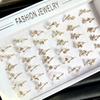 10Pcs Lady's simple zirconia  ring with open setting for the index finger - formal jewelry accessory
