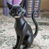 Жутко Милая Статуэтка Кота 3D Печатная Ухмыляющаяся Черная Статуэтка, Сидящая Фигурка, Скульптура в Стиле Dark Animal Collectibles, Декоративная Фигурка на Хэллоуин для