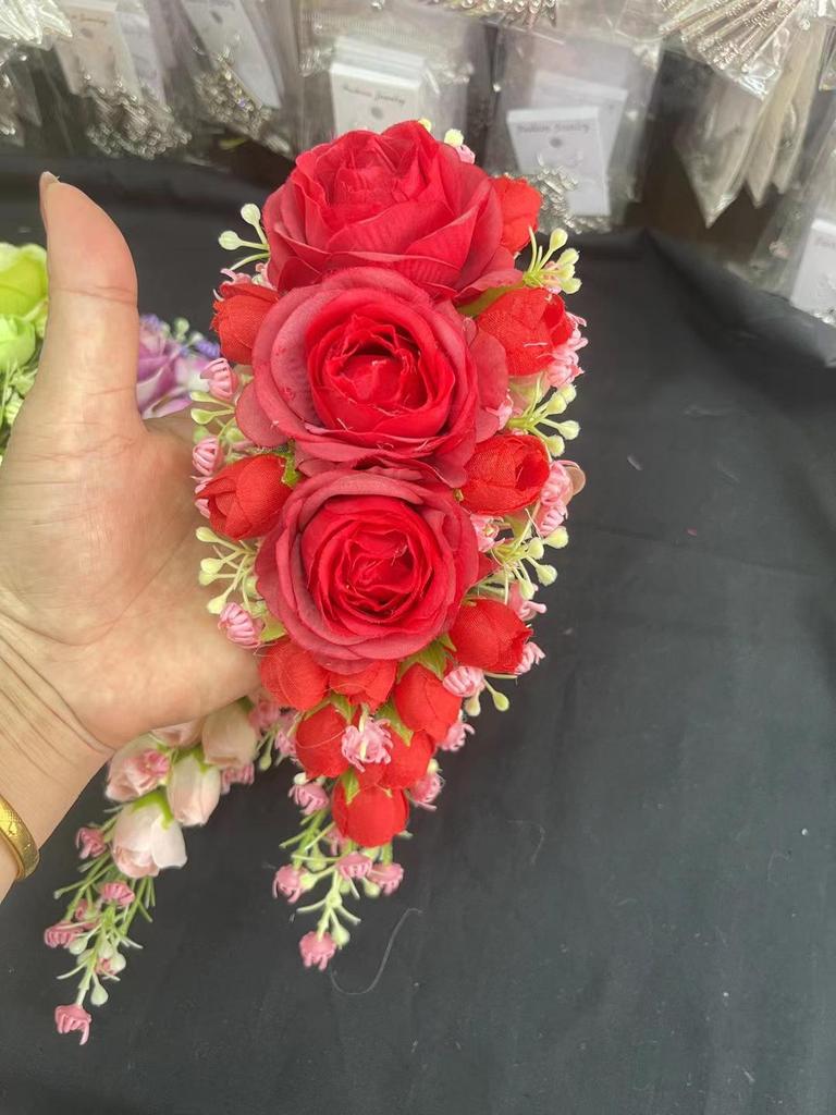 Юньнаньский этнический гребень для волос с головным украшением - Ручная работа, головной убор для тайского танца и аксессуар для выступления в фотостудии