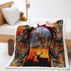 Cartoon sika deer blanket 2D digital printing thickened lamb wool blanket crystal fluff blanket