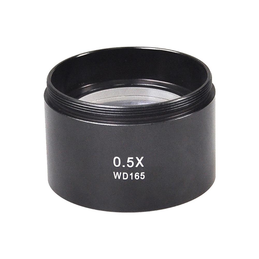 Optical Glass Magnifying Glass WD165 0.5X WD120 0.7X Barlow Lens Microscope Auxiliary Objective