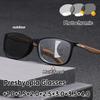 Men'S Classic Square Frame Progressive Multifocal Photochromic Reading Glasses Women'S Fashion Color Changing Presbyopia Glasses