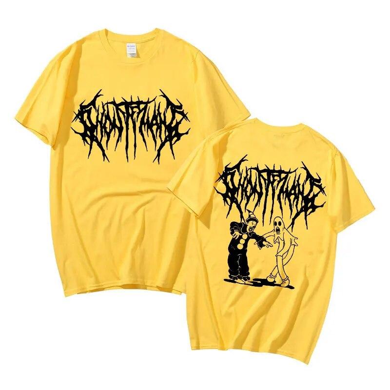 Ghostemane футболка с двусторонним принтом, футболка унисекс, футболки Pouya, топы унисекс из 100% хлопка, уличная одежда, унисекс, женские модные футболки в стиле хип-хоп