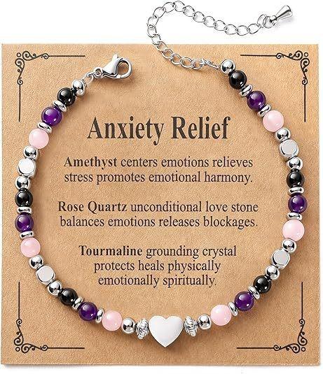 Triple Protection Bracelet Maternity Bracelet Beaded Ladies Pregnancy Gift Obsidian Aquamarine Moonstone Bracelet Women